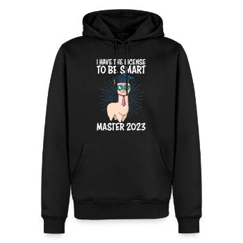 Master 2023 Licence à la merde intelligente - Sweat à capuche Premium bio Homme - noir - Devant - Nico (187cm)
