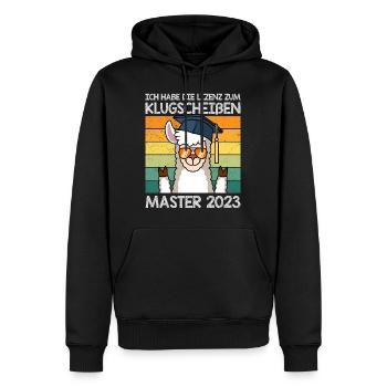 Master Abschluss Lizenz zum Klugscheißen - Männer Premium Bio Hoodie - Schwarz - Vorne - Nico (187cm)