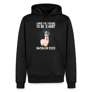 Licence pour Klugsceiß Bachelor 2023 - Sweat à capuche Premium bio Homme - noir - Devant - Nico (187cm)