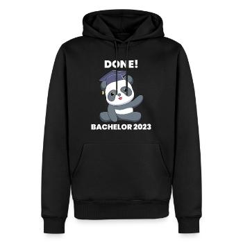 Bachelor 2023 complété Baccalauréat - Sweat à capuche Premium bio Homme - noir - Devant - Nico (187cm)