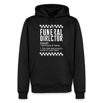 Chemise Embaumeur, Définition du directeur de funérailles Tee, - Sweat à capuche Premium bio Homme - noir - Devant - Nico (187cm)