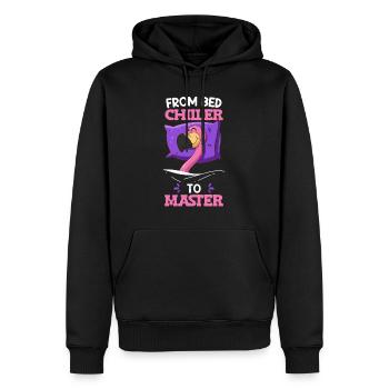 Du refroidisseur de lit au maître 2023 - Sweat à capuche Premium bio Homme - noir - Devant - Nico (187cm)