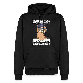 Irgendwie den Bachelor 2023 geschafft - Männer Premium Bio Hoodie - Schwarz - Vorne - Nico (187cm)