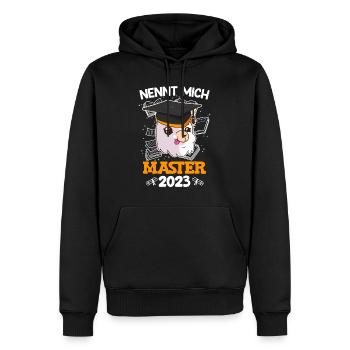 Nennt mich Master 2023 Studium Abschluss - Männer Premium Bio Hoodie - Schwarz - Vorne - Nico (187cm)