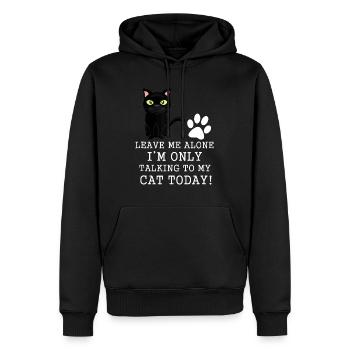 Lass mich in Ruhe, ich rede heute nur mit meiner Katze sh - Männer Premium Bio Hoodie - Schwarz - Vorne - Nico (187cm)