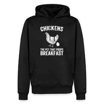 Hühner Das Haustier, das Frühstück Chicken Funn - Männer Premium Bio Hoodie - Schwarz - Vorne - Nico (187cm)