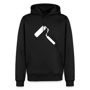 Rouleau de peintre - Sweat à capuche Premium bio Homme - noir - Devant - Nico (187cm)