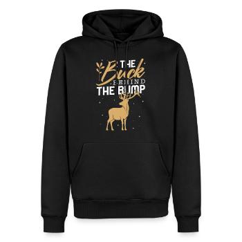 Chemise d’annonce de grossesse, le bouc derrière le - Sweat à capuche Premium bio Homme - noir - Devant - Nico (187cm)