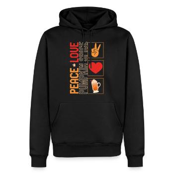 Chemise de Thanksgiving, T-shirt aux épices à la citrouille Peace Love, - Sweat à capuche Premium bio Homme - noir - Devant - Nico (187cm)