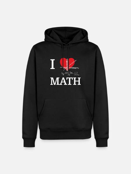 Rakastan matematiikkaa I sydänmatematiikka hauska matematiikan nörtti - Herre Premium økologisk hoodie - sort
