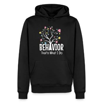 Behavior - Men’s Premium Organic Hoodie - black - Front - Nico (187cm)