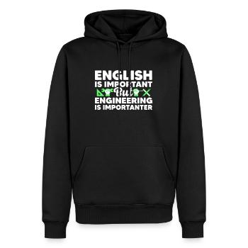 Funny Engineer Design For Men Women Engineering Lo - Men’s Premium Organic Hoodie - black - Front - Nico (187cm)