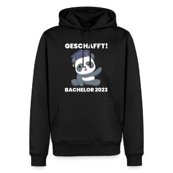 Geschafft Bachelor 2023 Bachelor Abschluss - Männer Premium Bio Hoodie - Schwarz - Vorne - Nico (187cm)