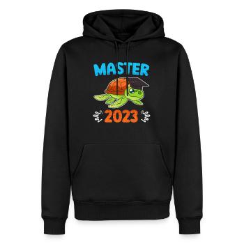 Master 2023 Fin de Master - Sweat à capuche Premium bio Homme - noir - Devant - Nico (187cm)