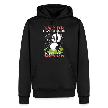 Master 2023 Licence à Clever Shit - Sweat à capuche Premium bio Homme - noir - Devant - Nico (187cm)