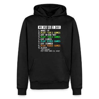 Gaming Apparel - Gamer Geschenke für Teen Boys & Men - Männer Premium Bio Hoodie - Schwarz - Vorne - Nico (187cm)