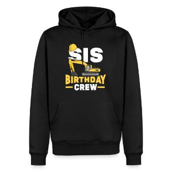 Bau Geburtstagsfeier Bagger Schwester Sis Birt - Männer Premium Bio Hoodie - Schwarz - Vorne - Nico (187cm)