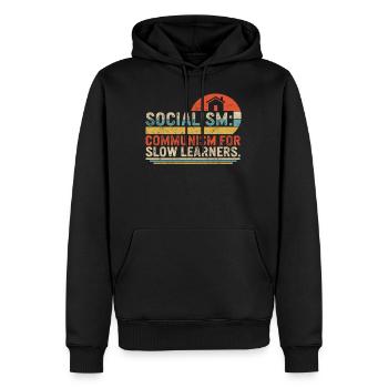 Chemise socialiste, Socialisme Définition T-shirt vintage - Sweat à capuche Premium bio Homme - noir - Devant - Nico (187cm)