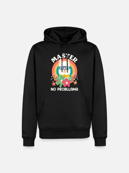 Master 2023 No Probllama Masterabschluss - Männer Premium Bio Hoodie - Schwarz