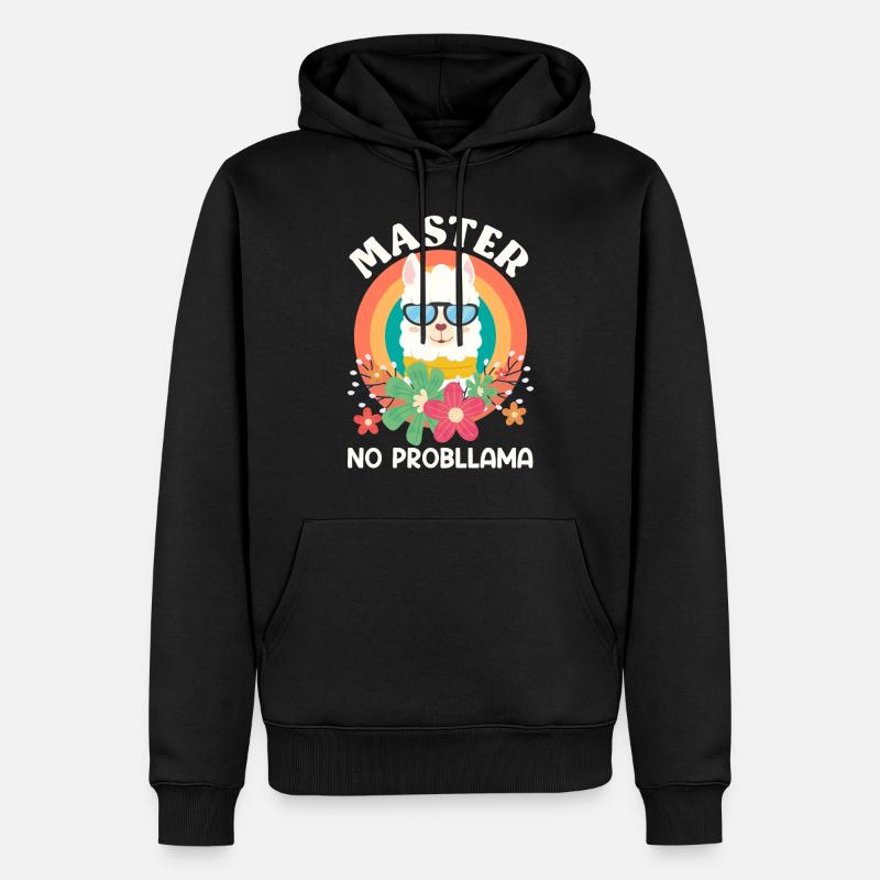 Master 2023 No Probllama Masterabschluss - Männer Premium Bio Hoodie - Schwarz