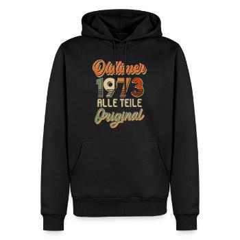 Oldtimer 50 ans 50e anniversaire - Sweat à capuche Premium bio Homme - noir - Devant - Nico (187cm)