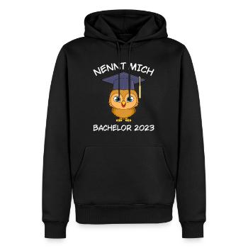 Nennt mich Bachelor 2023 Studium Abschluss - Männer Premium Bio Hoodie - Schwarz - Vorne - Nico (187cm)