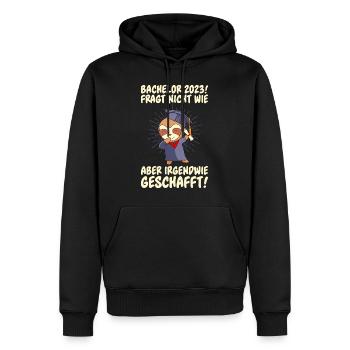 Irgendwie den Bachelor 2023 geschafft - Männer Premium Bio Hoodie - Schwarz - Vorne - Nico (187cm)