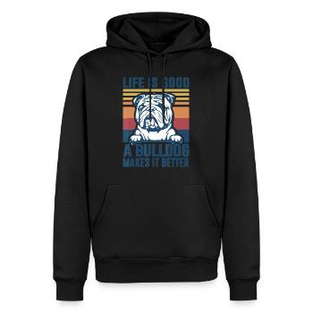 Bulldogge Geschenke für Frauen Männer Hund Vater Hund Mama Englis - Männer Premium Bio Hoodie - Schwarz - Vorne - Nico (187cm)