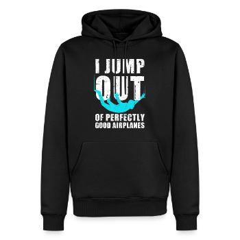 Drôle de parachutisme pour hommes Femmes Parachutiste Skydive Lov - Sweat à capuche Premium bio Homme - noir - Devant - Nico (187cm)