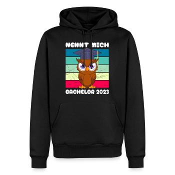 Nennt mich Bachelor 2023 Studium Abschluss - Männer Premium Bio Hoodie - Schwarz - Vorne - Nico (187cm)