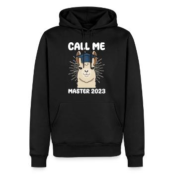 Appelez-moi Master 2023 - Sweat à capuche Premium bio Homme - noir - Devant - Nico (187cm)