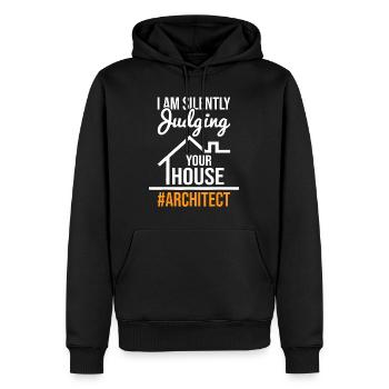 I Am Silently Judging Your House - Architect Archi - Men’s Premium Organic Hoodie - black - Front - Nico (187cm)
