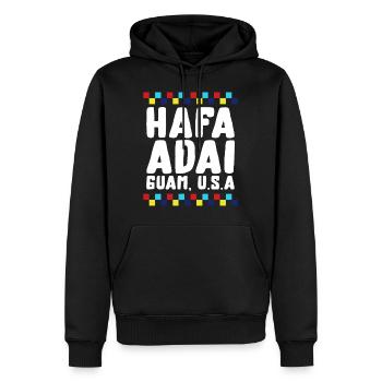 Weihnachtsshirt, Hafa Adai Guam USA Hallo Tee, - Männer Premium Bio Hoodie - Schwarz - Vorne - Nico (187cm)