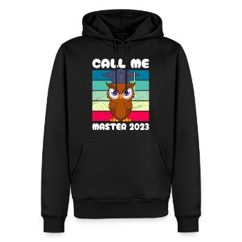 Appelez-moi Master 2023 - Sweat à capuche Premium bio Homme - noir - Devant - Nico (187cm)