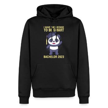 Bachelor 2023 Licence à Clever Shit - Sweat à capuche Premium bio Homme - noir - Devant - Nico (187cm)