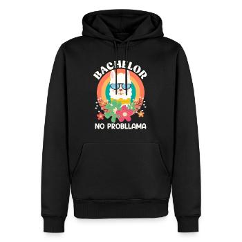 Bachelor Abschluss NO Probllama - Männer Premium Bio Hoodie - Schwarz - Vorne - Nico (187cm)