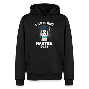 Master 2023 ich habe fertig Master Abschluss 2023 - Männer Premium Bio Hoodie - Schwarz - Vorne - Nico (187cm)