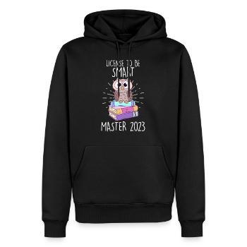 Lizenz zum Klugscheißen Master 2023 - Männer Premium Bio Hoodie - Schwarz - Vorne - Nico (187cm)