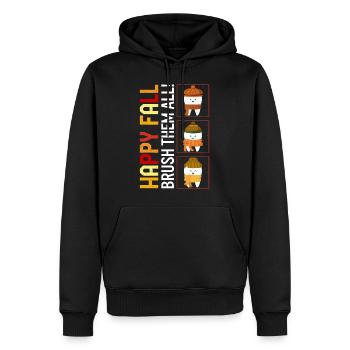 Thanksgiving Shirt, Happy Fall Brush Them All Tee - Men’s Premium Organic Hoodie - black - Front - Nico (187cm)
