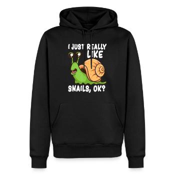 I Just Really Like Snails, Ok Funny Snail Lover Gi - Men’s Premium Organic Hoodie - black - Front - Nico (187cm)