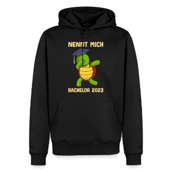 Nennt mich Bachelor 2023 Bachelor Abschluss - Männer Premium Bio Hoodie - Schwarz - Vorne - Nico (187cm)