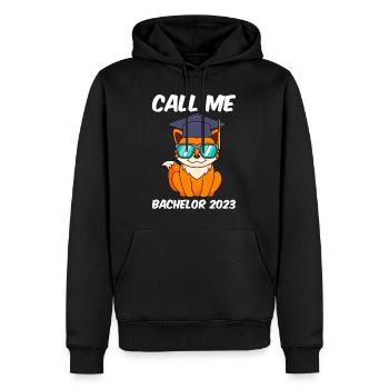 Bachelor 2023 Bachelor 2023 - Sweat à capuche Premium bio Homme - noir - Devant - Nico (187cm)
