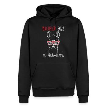 Bachelor 2023 No Prob-LLama Bachelor - Sweat à capuche Premium bio Homme - noir - Devant - Nico (187cm)
