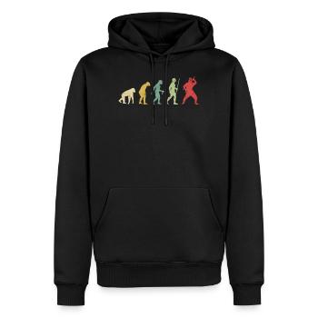 Ninja Pose Evolution - Männer Premium Bio Hoodie - Schwarz - Vorne - Nico (187cm)