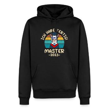 Fertig! Master 2023 - Männer Premium Bio Hoodie - Schwarz - Vorne - Nico (187cm)