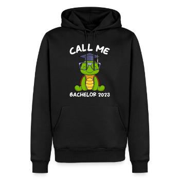 Nennt mich Bachelor 2023 Bachelor Abschluss - Männer Premium Bio Hoodie - Schwarz - Vorne - Nico (187cm)