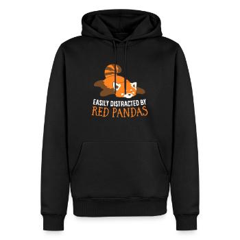 Red Panda Love Easily Distracted By Red Pandas - Men’s Premium Organic Hoodie - black - Front - Nico (187cm)