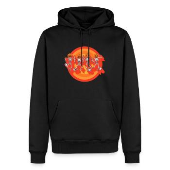 Chemise d’Halloween, joueur de soccer squelette - Sweat à capuche Premium bio Homme - noir - Devant - Nico (187cm)