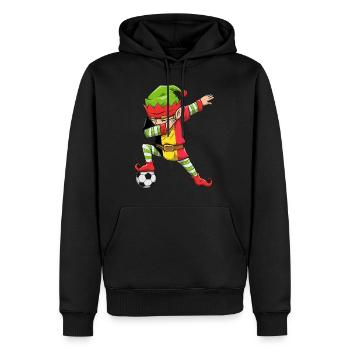 Soccer Boy Dabbing Elf Squad Weihnachtstrikot - Männer Premium Bio Hoodie - Schwarz - Vorne - Nico (187cm)