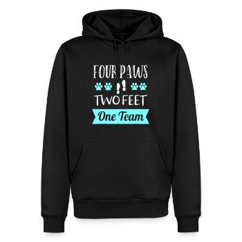 Hunde Agility Bekleidung Vier Pfoten Zwei Füße Team Hund Tr - Männer Premium Bio Hoodie - Schwarz - Vorne - Nico (187cm)